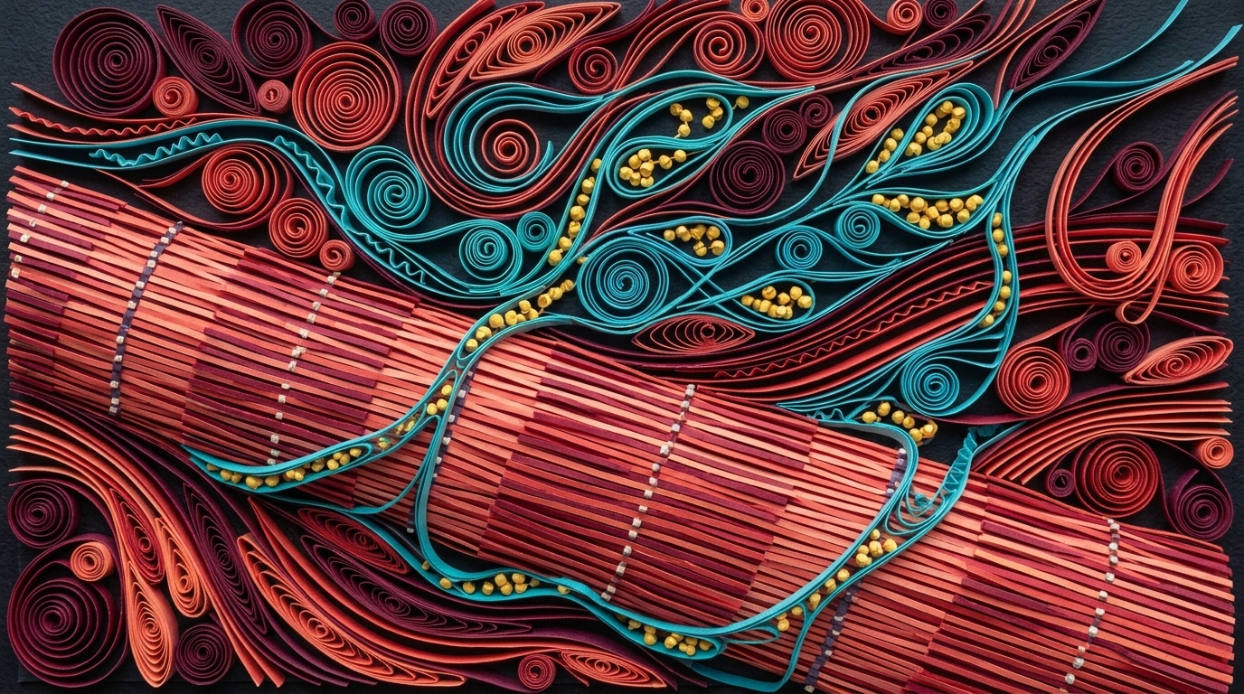 Soleus Muscle Fiber Quilling & Microvascular Glycogen Disposal in 3D Paper Quilling