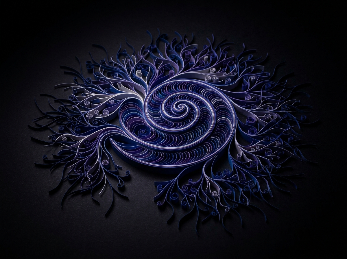 Inner Ear Cochlear Spiral & Temporal Dendritic Arborization in Frameless Paper Filigree